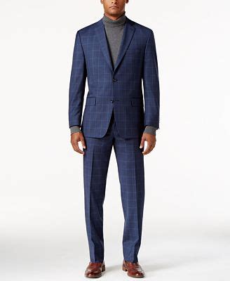 michael kors mens suit windowpane blue|Michael Kors Collection Slim.